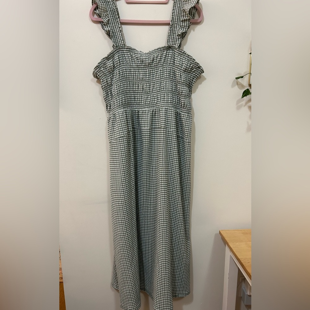 Old Navy Green and White Striped Dress